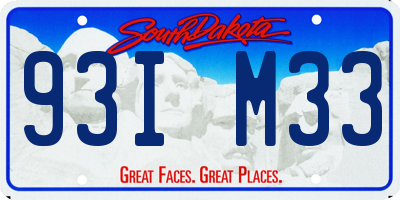 SD license plate 93IM33