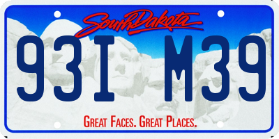 SD license plate 93IM39