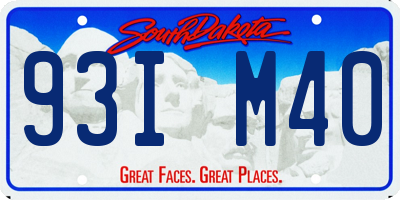 SD license plate 93IM40