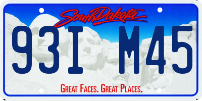 SD license plate 93IM45