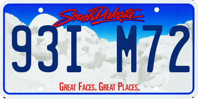 SD license plate 93IM72