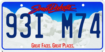 SD license plate 93IM74