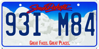 SD license plate 93IM84