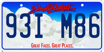 SD license plate 93IM86