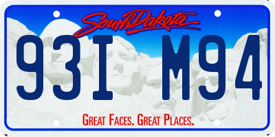 SD license plate 93IM94