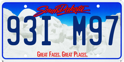 SD license plate 93IM97