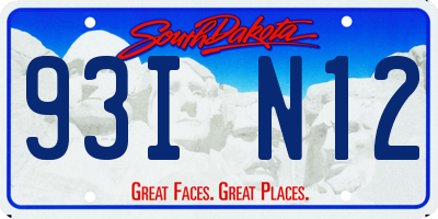 SD license plate 93IN12