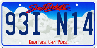 SD license plate 93IN14