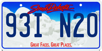 SD license plate 93IN20