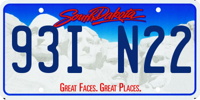 SD license plate 93IN22