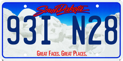 SD license plate 93IN28