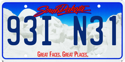SD license plate 93IN31