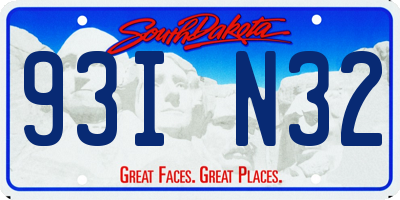 SD license plate 93IN32