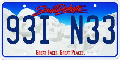 SD license plate 93IN33