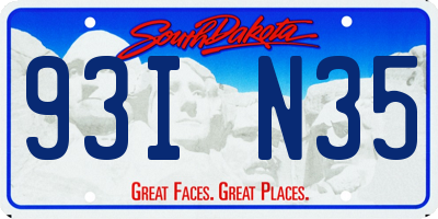 SD license plate 93IN35