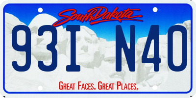 SD license plate 93IN40