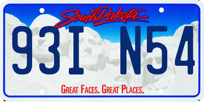 SD license plate 93IN54