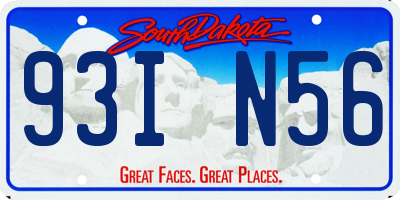 SD license plate 93IN56