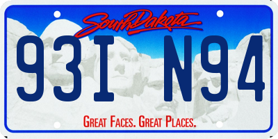 SD license plate 93IN94