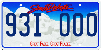 SD license plate 93IO00