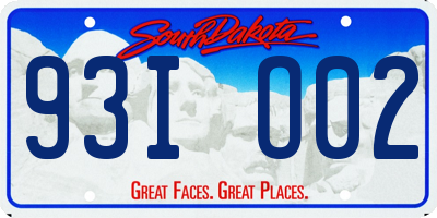 SD license plate 93IO02