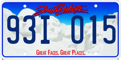 SD license plate 93IO15