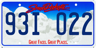 SD license plate 93IO22