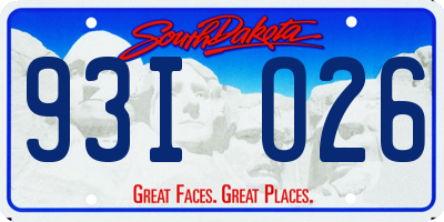 SD license plate 93IO26