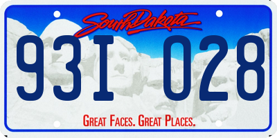 SD license plate 93IO28