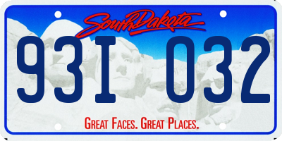 SD license plate 93IO32
