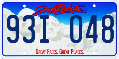 SD license plate 93IO48