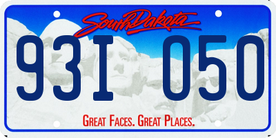 SD license plate 93IO50