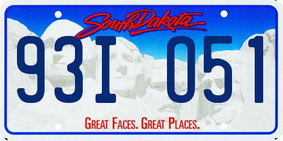 SD license plate 93IO51