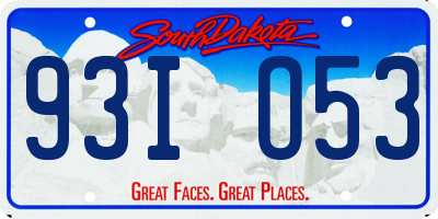 SD license plate 93IO53
