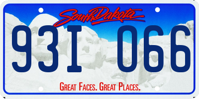 SD license plate 93IO66
