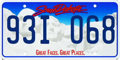 SD license plate 93IO68