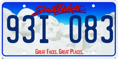 SD license plate 93IO83