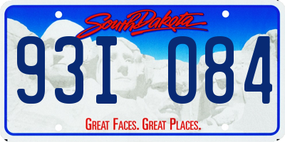 SD license plate 93IO84