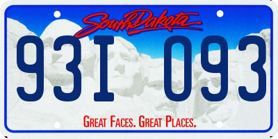SD license plate 93IO93