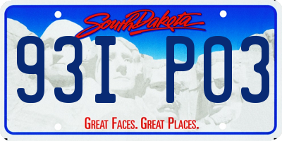 SD license plate 93IP03