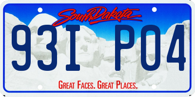SD license plate 93IP04