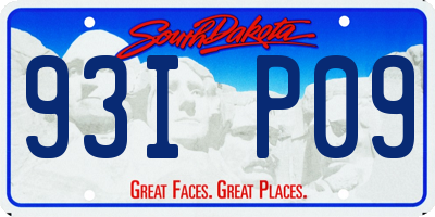 SD license plate 93IP09