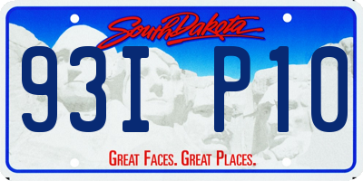 SD license plate 93IP10