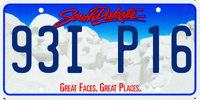 SD license plate 93IP16