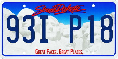 SD license plate 93IP18