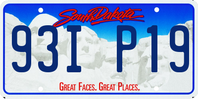 SD license plate 93IP19
