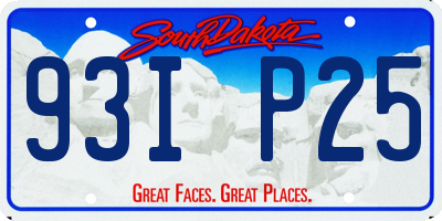 SD license plate 93IP25