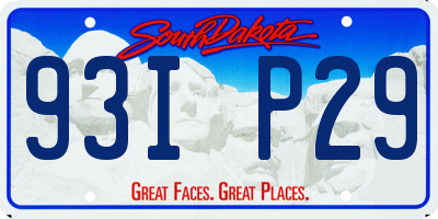 SD license plate 93IP29