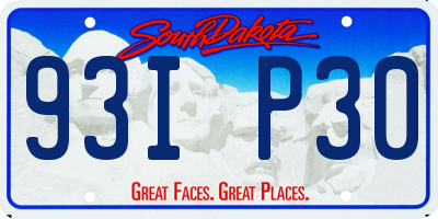 SD license plate 93IP30