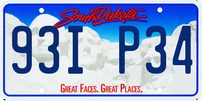 SD license plate 93IP34